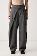 Marc O'Polo spodnie garniturowe damskie z wiskozą szare high waist 5000015577