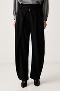 Marc O'Polo spodnie garniturowe damskie z wiskozą czarne high waist 5000015577