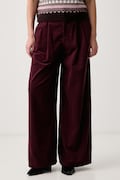 Marc O'Polo spodnie damskie sztruksowe bordowe high waist 5000012554