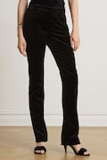 Lauren Ralph Lauren spodnie straight damskie bawełniane z elastanem czarne high waist 200B32928