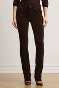 Lauren Ralph Lauren kalhoty dámské manšestrové hnědé high waist 200B27754