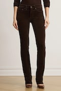 Lauren Ralph Lauren kalhoty dámské manšestrové hnědé high waist 200B27754