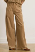Lauren Ralph Lauren spodnie wide leg damskie z kaszmirem brązowe high waist 200B34256