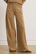 Lauren Ralph Lauren spodnie wide leg damskie z kaszmirem brązowe high waist 200B34256