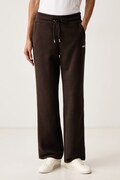 DKNY spodnie dresowe damskie z bawełną brązowe regular waist DP6P3801