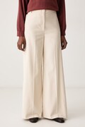 Max&Co. spodnie wide leg damskie z bawełną CANE beżowe high waist 2626136024200