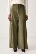 Max&Co. spodnie wide leg damskie z bawełną CANE zielone high waist 2626136024200
