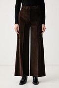 Max&Co. spodnie wide leg damskie z bawełną CANE brązowe high waist 2626136024200