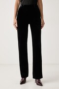 Patrizia Pepe spodnie damskie welurowe czarne high waist 2P0050 J0085