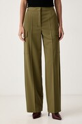 Patrizia Pepe spodnie cargo damskie z wiskozą zielone high waist 2P0040 A498