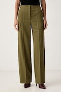 Patrizia Pepe spodnie cargo damskie z wiskozą zielone high waist 2P0040 A498