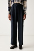 Barbour spodnie damskie Fawne granatowe high waist LTR0439