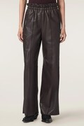AllSaints spodnie damskie skórzane FRAN brązowe regular waist W014TF