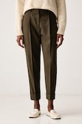 iBlues spodnie garniturowe damskie z wiskozą IBLRAZZA zielone high waist 2627136032200