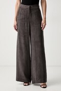 iBlues spodnie straight damskie z lyocellem IBLQUINTO brązowe high waist 2627136211200