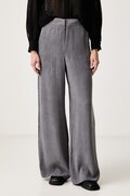iBlues spodnie straight damskie z lyocellem IBLQUINTO szare high waist 2627136211200