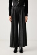 Fracomina spodnie damskie z wełną szare high waist FZ26WV3002W73601