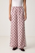 adidas Originals широк панталон дамски Wide Leg Polka Dots розов с висока талия LI2843