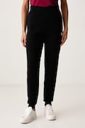 HUGO spodnie dresowe damskie bawełniane Nelfinia czarne high waist 50576343