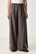 adidas Originals spodnie dresowe dziecięce Adilenium Season 6 Faux Suede brązowe high waist LH1925