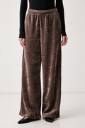 adidas Originals nohavice dámske Chenille hnedé high waist LF6542