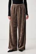 adidas Originals spodnie damskie Chenille brązowe high waist LF6542