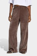 adidas Originals spodnie damskie Chenille brązowe high waist LF6542