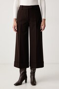 BOSS Orange штани-палаццо жіночі C_Talotte коричневі high waist 50569090