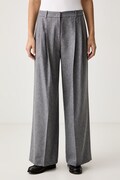 BOSS spodnie damskie z dodatkiem wełny Tiana18 szare regular waist 50570436