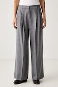 BOSS spodnie damskie z dodatkiem wełny Tiana18 szare regular waist 50570436