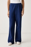 Tommy Hilfiger spodnie lounge damskie bawełniane niebieskie high waist UW0UW06628