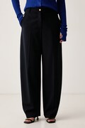 Pinko spodnie damskie z dodatkiem wełny granatowe high waist 107712 A3MS