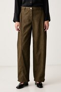 Pinko spodnie wide leg damskie z imitacji skóry zielone super high waist 107710 A3MD