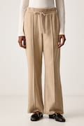 Weekend Max Mara spodnie dresowe damskie z dodatkiem wełny WKDTENDA beżowe high waist 2625786022600