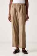 Weekend Max Mara spodnie damskie wełniane WKDHATELEY brązowe high waist 2625136042600