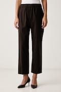 Weekend Max Mara spodnie damskie wełniane WKDHATELEY brązowe high waist 2625136042600