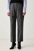 Weekend Max Mara nohavice dámske vlnené WKDHATELEY sivé high waist 2625136042600