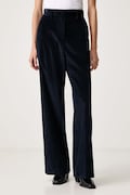 Weekend Max Mara spodnie damskie sztruksowe WKDTANIA granatowe high waist 2625136012600