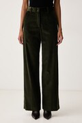 Weekend Max Mara spodnie damskie sztruksowe WKDTANIA zielone high waist 2625136012600