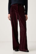 Weekend Max Mara spodnie damskie sztruksowe WKDTANIA bordowe high waist 2625136012600