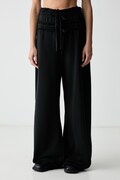 adidas Originals spodnie dresowe damskie bawełniane SST Double czarne high waist KS9235