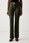 Morgan jeansy flare damskie zielone POLEME
