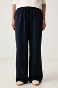 Tommy Jeans spodnie dresowe damskie z bawełną granatowe high waist DW0DW23551