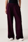 Tommy Jeans spodnie dresowe damskie z bawełną bordowe high waist DW0DW23551