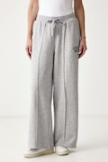 Tommy Hilfiger spodnie dresowe damskie z bawełną szare high waist WW0WW51626