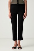 Tommy Hilfiger rovné kalhoty dámské bavlněné s elastanem černé low waist WW0WW51745