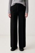 Tommy Hilfiger spodnie garniturowe damskie z wiskozą czarne high waist WW0WW51858
