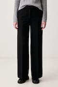 Tommy Hilfiger spodnie garniturowe damskie z wiskozą czarne high waist WW0WW51858