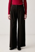 Tommy Hilfiger spodnie garniturowe damskie z wiskozą brązowe high waist WW0WW51898