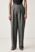 Elisabetta Franchi spodnie garniturowe damskie wełniane szare super high waist PA22367E2